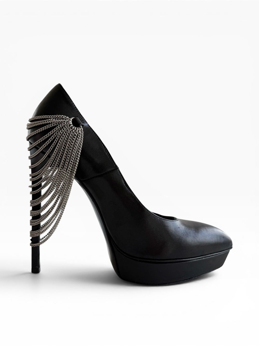 Archival Saint Laurent Janis Long-Chain Platform Pumps 36